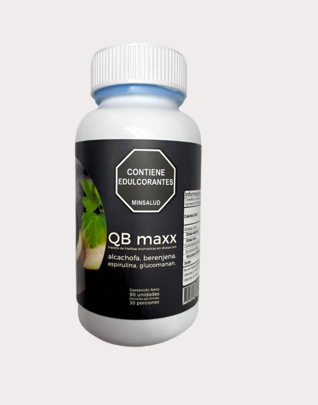 QB Maxx – Alcachofa, Berenjena, Espirulina y Glucomanano (90 cápsulas)
