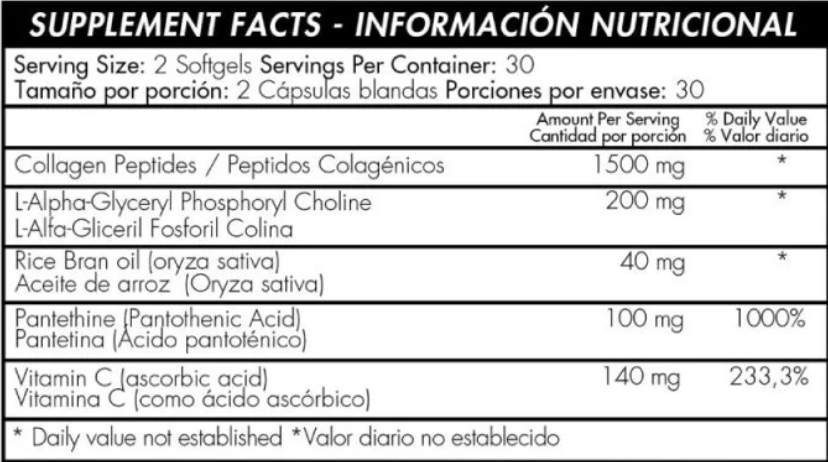 Collagen Peptides 1500 mg + Complejo de Vitamina C