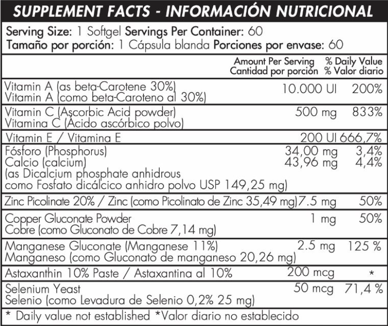 BIOXIN - rotege la piel del daño oxidativo y apoya la salud ocular, cardiovascular y cerebral