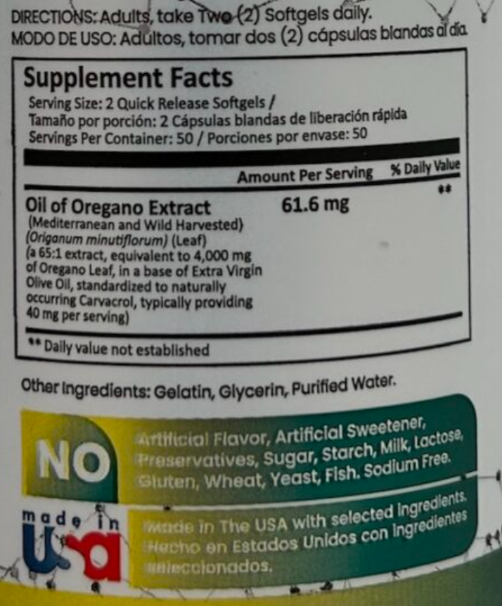 ACEITE DE OREGANO X100 - defensa natural, refuerza tu sistema inmune